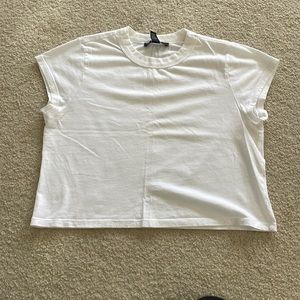 Forever 21 cropped white T-shirt size Large